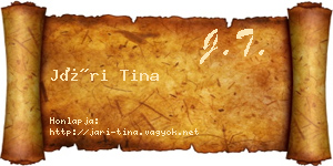 Jári Tina névjegykártya